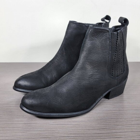 Steve Madden Nylie Chelsea Ankle Booties, Black Leather, Women's Size 5.5 - Picture 3 of 13